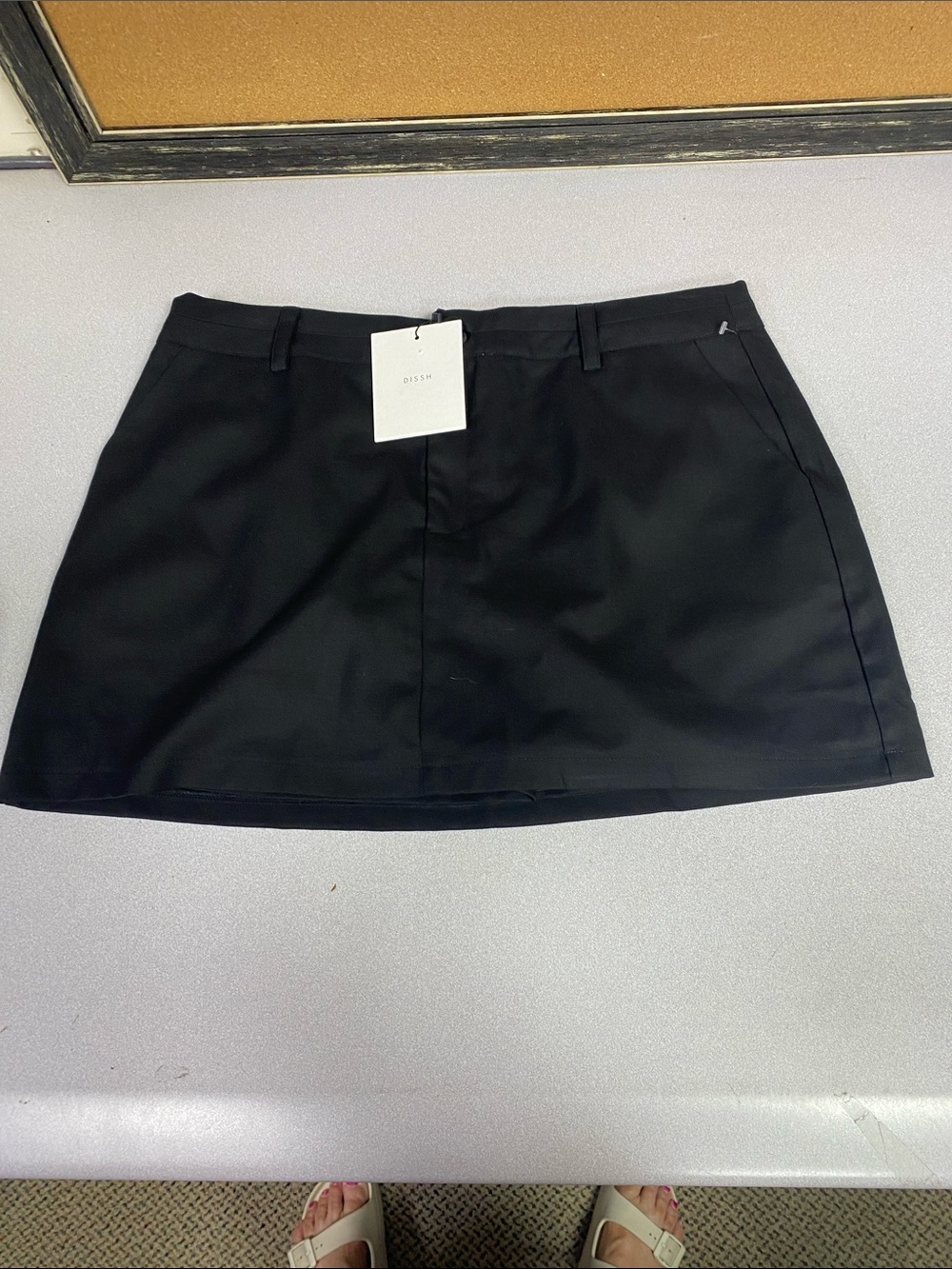DISSH Black Mini Skort with Belt Loops
